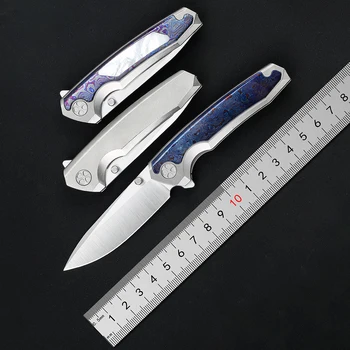 Сгъваем нож INFINITE Tattoo с нож M390 и Титанов дръжка За къмпинг, лов, джобни кухненски Ножове за плодове EDC tool
