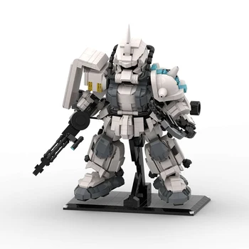Серия роботи MOC Animation Mecha White Wolf-Zaku Building Blocks Assembly Model Подарък на фестивал на детските играчки White Robot Bricks