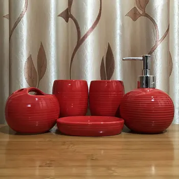 Стилен червен керамичен опаковка за сапун-Широко прилагане на здрав и Издръжлив опаковка за сапун за баня Подаръци