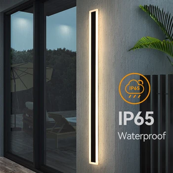Уличен водоустойчив, с монтиран на стената лампа, IP65, модерен минималистичен дизайн за вътрешния двор на вилата и проходи в хотели, енергийно ефективно светодиодно стенни аплици