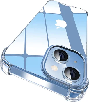 Устойчив на удари Прозрачен Калъф За Телефон iPhone 14 13 12 11 Pro Max Mini XS X XR 8 7 Plus SE Луксозен Мек Силиконов Броня Защитен Калъф