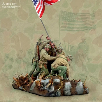 1/35 Шест миниатюри войници на САЩ, фигури от смола GK в разглобено формата и небоядисана, набор от играчки 