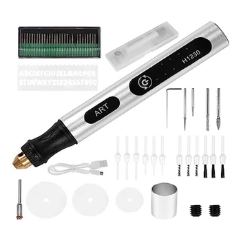 1 комплект електрически писалки за гравиране USB Акумулаторна дръжка за гравиране Подходящ за метал, керамика, дърво, пластмаса, бижута, дърворезба върху стъкло, камъчета