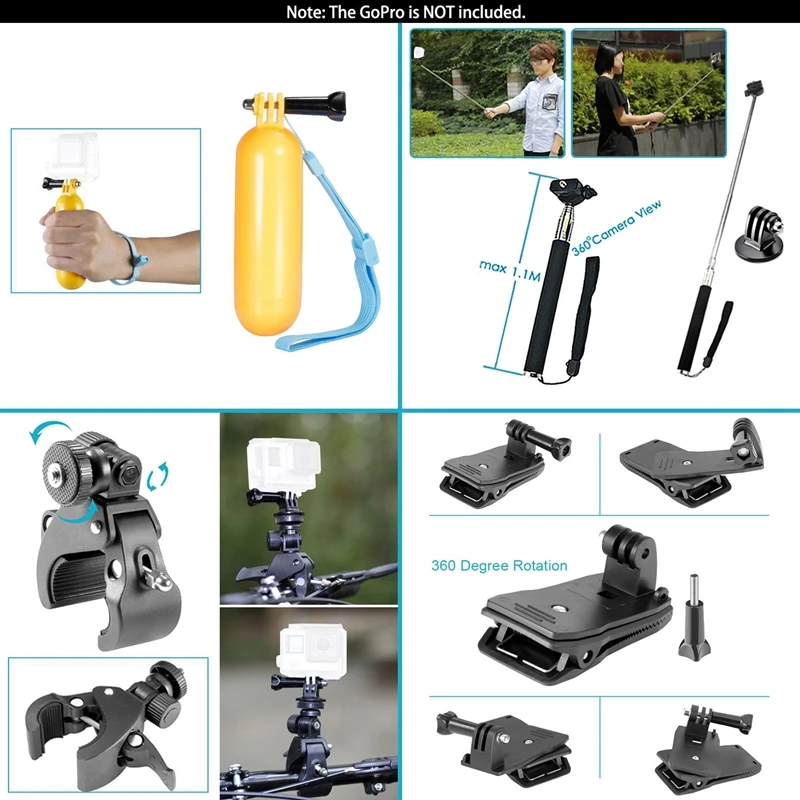 Комплект аксесоари за екшън камери 58 В 1 за спортна камера Gopro Hero 10 9 8 Black Max Go Pro Session Kit Изображение 3
