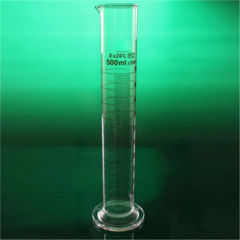 Лаборатория клас А, мерителна цилиндър с обем от 500 мл със скалата, отпи глътка от borosilicate стъкло 3.3, Лабораторни консумативи Изображение 0