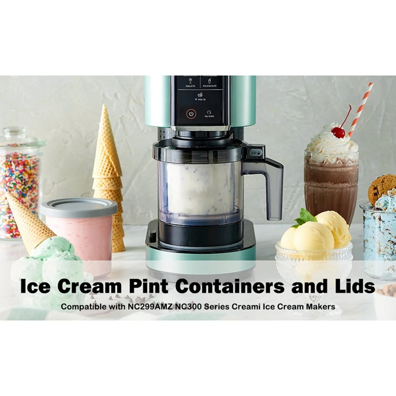 4 Пинта за сладолед, контейнери и капаци, Сладолед, чаши, 16-унция, серия NC301 NC300 NC299AMZ Изображение 5