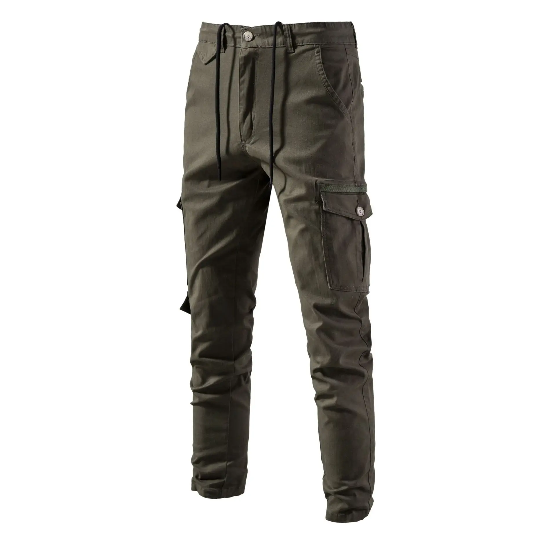 Мъжки панталони-карго с много джобове, панталони с ципове, модни спортни облекла на открито, мъжки висококачествени нови пролетни джоггеры за бягане Изображение 0