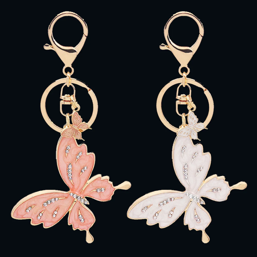 Модни Творчески Планински Кристал Пеперуда Ключодържател Chaveiro Красиви Насекоми Висулка Ключодържател За Момичета Дамска Чанта Чар Бижута Изображение 0