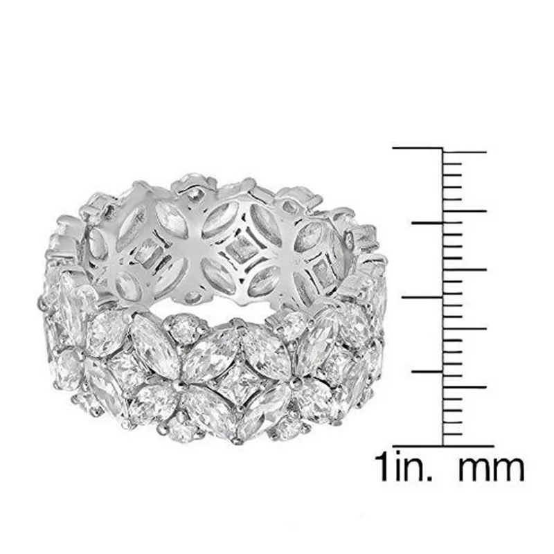 Набор от обещающих пръстени във формата на цвете Vecalon Стерлинговое сребро 925 проба 5A Циркон Cz Годежни пръстени за жени и мъже, Подарък за бижута Изображение 1