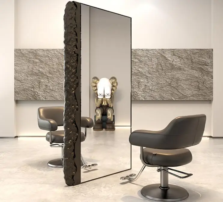 Престижен моден фризьорски салон с огледален маса, специализиран фризьорски салон с едно и двойно подово огледало, фризьорски салон INS net за прически червени коса Изображение 3