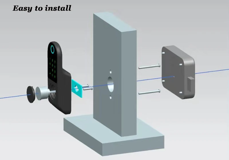 Умен електронно заключване Автоматично заключване на вратите на ръба Заключване за врата с захранван от батерия тип АА Опция за дистанционно отключване на HRISTO SMART Wifi Control 433 Mhz Изображение 4