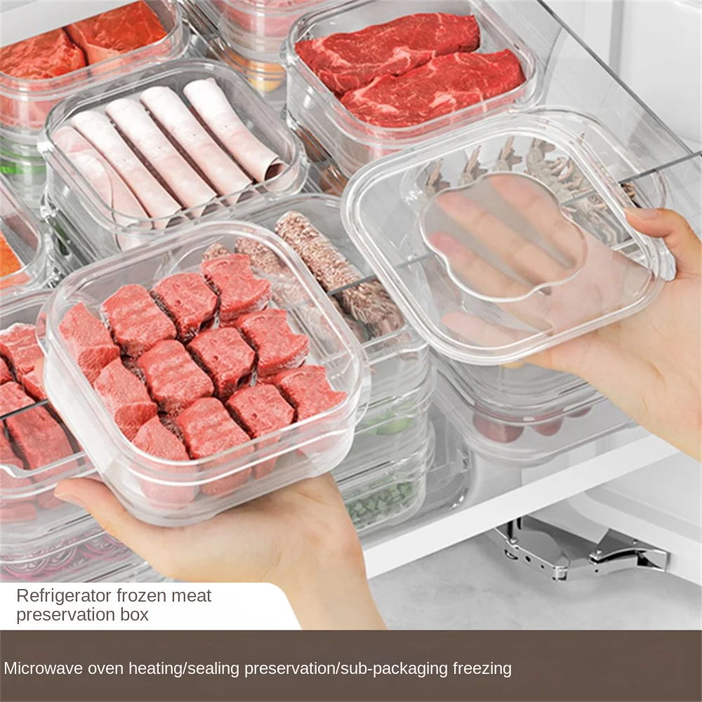 Кутия за прикорма Преносима Прозрачна Голям капацитет за съхранение С капак на Контейнер за пресни продукти В Хладилник Калъф за запазване на свеж Изображение 0