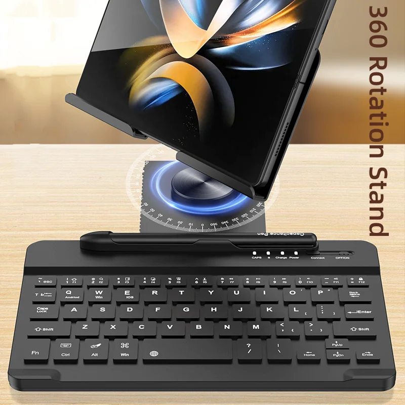 За Samsung Galaxy Z Fold 5 4 3 2 Keyborad Кобур Сгъваем Флип Калъф Поставка Слот За Химикалки С Безжична Клавиатура и Мишка Изображение 1