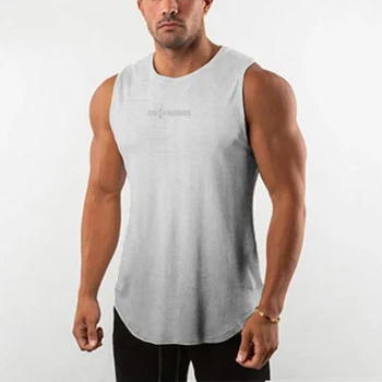 6 Летни Цветове Мрежести Дишащи бързо съхнещи Тениски за фитнес във фитнес залата, мъжки Улични Ежедневни Ризи за бодибилдинг без ръкави за мускулите