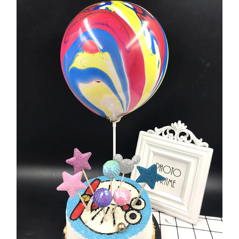 1бр 5-инчов Агатовый топка, украса за торта от слама, Детски душ, Детски рождени дни, Украса за сватба, украса за торта от балони Изображение 0