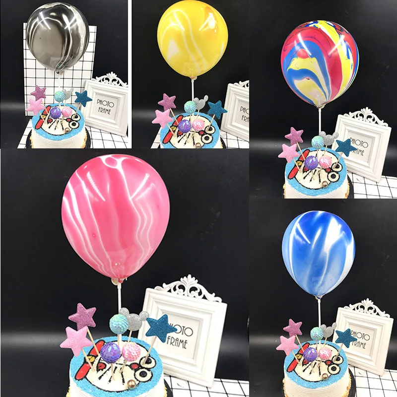 1бр 5-инчов Агатовый топка, украса за торта от слама, Детски душ, Детски рождени дни, Украса за сватба, украса за торта от балони Изображение 1