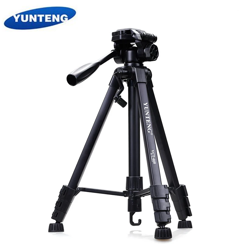 Yunteng 668 Професионален Алуминиев Статив Аксесоари За Камери Поставка с Въртяща се Глава За Цифров Огледално-рефлексен Фотоапарат, Canon, Nikon, Sony SLR Изображение 0