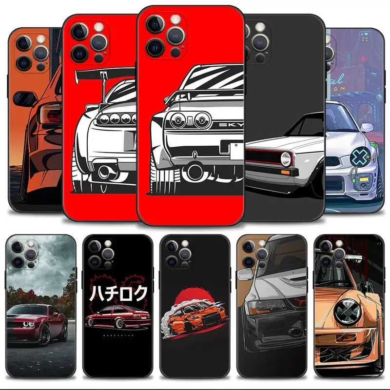 Калъф За Телефон Apple iPhone 14 13 12 11 Pro Max 13 12 Mini XS Max XR X 7 8 6 6S Plus Cover Japan Sports Car JDM Комикси Изображение 0