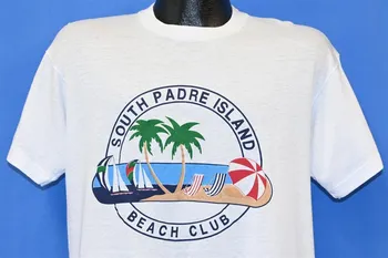 80-те South Padre Island, Тексас, Плажен клуб, Палма, на брега на Океана, тениска