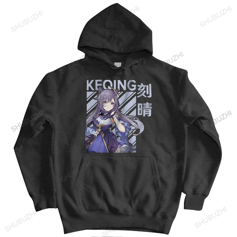 Мъжки hoody Keqing Genshin Impact Памучен яке с качулка Градинска ежедневни hoody с качулка от аниме, игри, дрехи големи размери Изображение 0