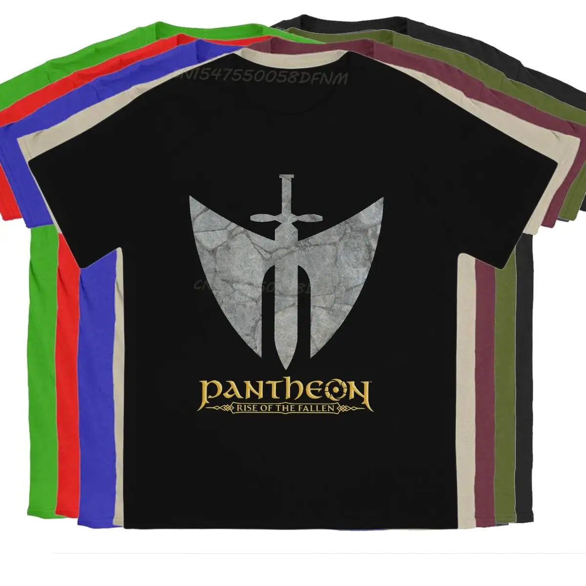 Мъжка тениска с воин, Анимация Пантеона, Летни потници, мъжки тениски от чист памук, Реколта, високо качество, Голяма разпродажба Изображение 0