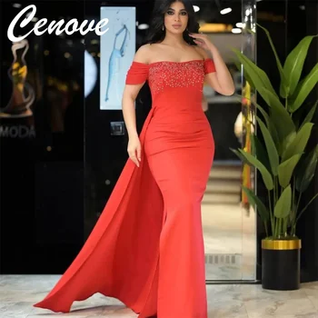Cenove, выпускное рокля с деколте, от рамо, с дължина до пода, къси ръкави, Вечерна лятна рокля за жените 2023