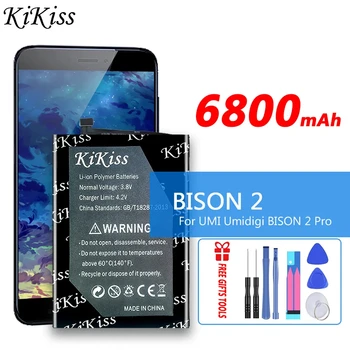 KiKiss Батерия BISON2 6800 mah За UMI Umidigi BISON 2 Pro BISON2 Pro 2Pro Подмяна на Bateria