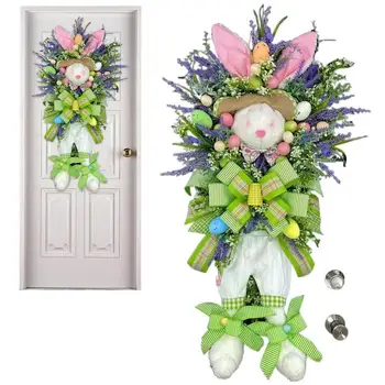 Великденски венец за входната врата, висящи украшения на вратата в деня на Великден, Пролетни декоративен венец, за дома, прозореца, на стената, диван