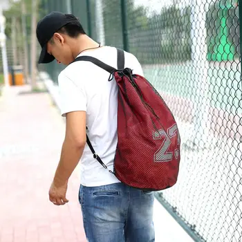 Висококачествена баскетболна чанта за фитнес, быстросохнущий баскетболен раница, мрежа за носене на топка, чанта за катерене