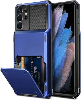 За Samsung Galaxy S21 Ultra Case S22 + чанта-портфейл с отделения за кредитни карти Samsung GalaxyS21 Galaxy S21 S 21 Plus Ultra