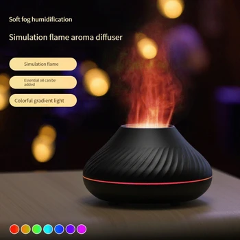 Имитационный разсейващи пламък usb-овлажнител на въздуха за дребни домакински уреди seven color flame fragrance machine