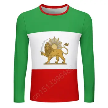 Ирански флаг Лъв 3D Мъжки Женска тениска с кръгло деколте, ежедневни тениски с дълъг ръкав, Модерен пуловер, тенденция мъжки дрехи