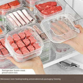 Кутия за прикорма Преносима Прозрачна Голям капацитет за съхранение С капак на Контейнер за пресни продукти В Хладилник Калъф за запазване на свеж
