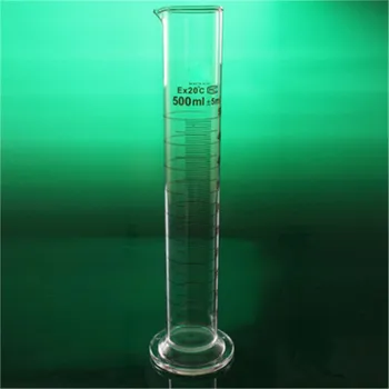 Лаборатория клас А, мерителна цилиндър с обем от 500 мл със скалата, отпи глътка от borosilicate стъкло 3.3, Лабораторни консумативи