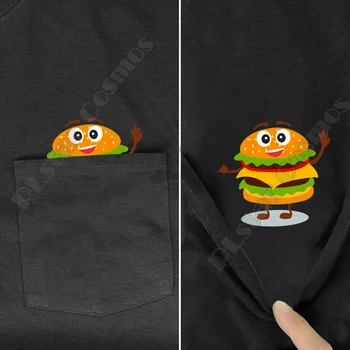 Летни тениски PLstar Cosmos, тениска с джоб за хамбургер, тениска с принтом за мъже, дамски ризи, топове, забавни памучни черни тениски, директен доставка