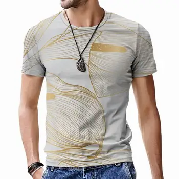 Луксозни мъжки ризи, блузи, стръмни свободни тениски в стил хип-хоп в стил харадзюку с кръгло деколте, дишащи дрехи с къс ръкав, модерен 3D принт