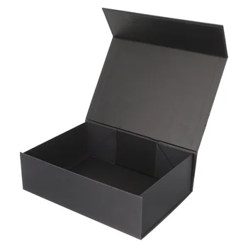 Магнитна кутия с изненада за Свети Валентин Подарък кутии Картонена опаковка, за спомен, сгъваема черна кутия с капак за сватба на Хелоуин