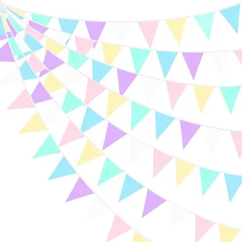 Макарони вимпел Банер плат Пастелно Сватбен Триъгълен флаг на Дъгата овесени ядки Гирлянди за Еднорога Детски бижута хартата за рожден ден