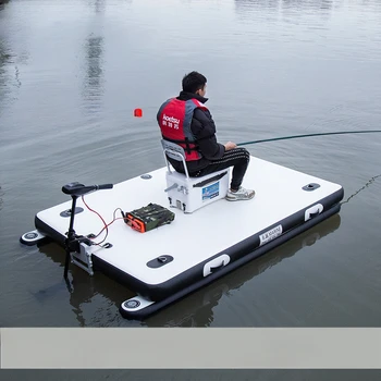 Набор от риболовни плувки 0,7 мм, Надуваеми риболовна платформа Luya дължина 2,0-3,0 м, сгъване гребане на вода с малък електрически мотор