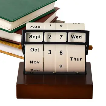Настолен ротационен календар, Седмици, месеци, Вечен календар, Въртящи се настолно украшение, Календар за обратно броене за спални, кафенета