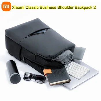 Оригинален бизнес раница Xiaomi Classic, 2 водоустойчива чанта за лаптоп, мъжки чанти за пътуване на открито, 18 л за умен живот