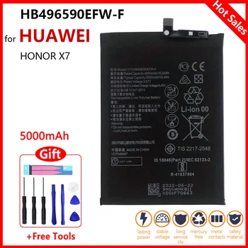 Оригинален Нов взаимозаменяеми батерия 5000 ма HB496590EFW-F за акумулаторна батерия за мобилен телефон Huawei Honor X7 X 7