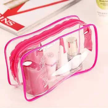 Преносим чанта за съхранение на козметични консумативи, грим, Прозрачна чанта от пластмасови ципове