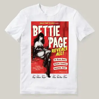 Риза Hot Bettie Page 90-те години, класическа черна тениска S-4XL H313 с дълъг ръкав
