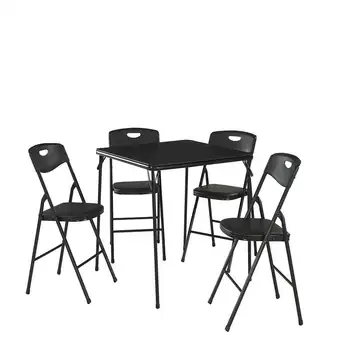 Сгъваема маса и стол от 5 теми, стоманена рамка, черни свръхлеки сгъваеми маси за туризъм, скално катерене, пикник