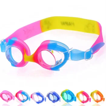 Силиконови плувни очила с мультяшными рибки За деца Детски басейн За гмуркане от Очила за практикуване на водни спортове Цветна Водоустойчива Фарове за