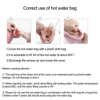 Топло за ръцете и краката Полезно равномерно нагряване, безопасна за използване Скъпа мультяшная топло за ръцете и краката, чанта за топла вода за дома