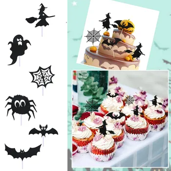 Части за торта във формата на Шапки прилеп-Вещици Тематичен фестивал за Хелоуин, Парти, Декорация на торта за Хелоуин, Торта за Първия Рожден Ден на детето, в цилиндър за торта
