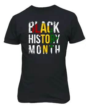 Черна тениска унисекс цвят месеца на историята на Африканския континент